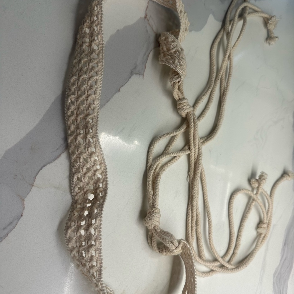 Beige Crochet Belt